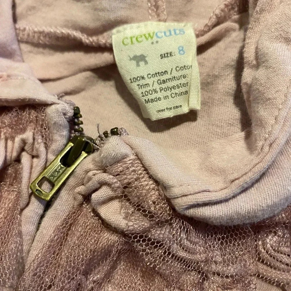 CREWCUTS EUC GIRLS TOP HOODIE ZIP HOOD SHIRT CASUAL DRESSY SUMMER FALL SIZE 8 - Picture 4 of 5